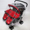 Baby Pushchs Rain Cover for Twins Clear Stroller Raincoat Wind Dust Shield. 