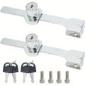 1-5Pcs Sliding Glass Door Lock With Key, Showcase With Chrome Finish, Security Slide Case, Proof Safety Cabinet Glass Doors Lock. 