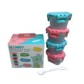 S5-N170 food storage box set 180ml 5oz. 4 leaves + nanny spoon, this box, lid, free of charge.. 
