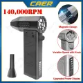 CAER 140,000RPM Air Blower Turbo Jet Fan Electric Power Display Handheld Mini Dust Cleaner High Speed Duster Gun Cleaning Tool. 