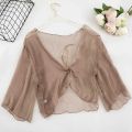 Zik Hekiy Women Chiffon Shawl Short Section Small Shawl Sunscreen Clothing Female Summer Cardigan Small Jacket Thin Section Top. 