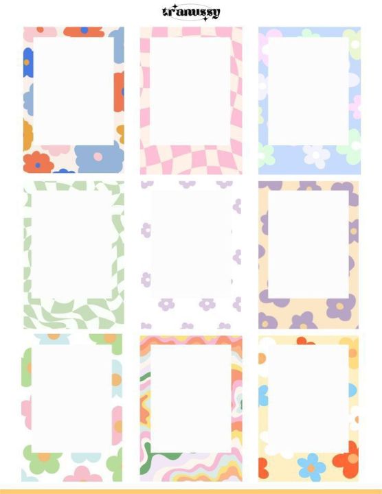 Pack of 9 Polaroid Picture Frame for Bullet journal and scrapbooking/2 designs