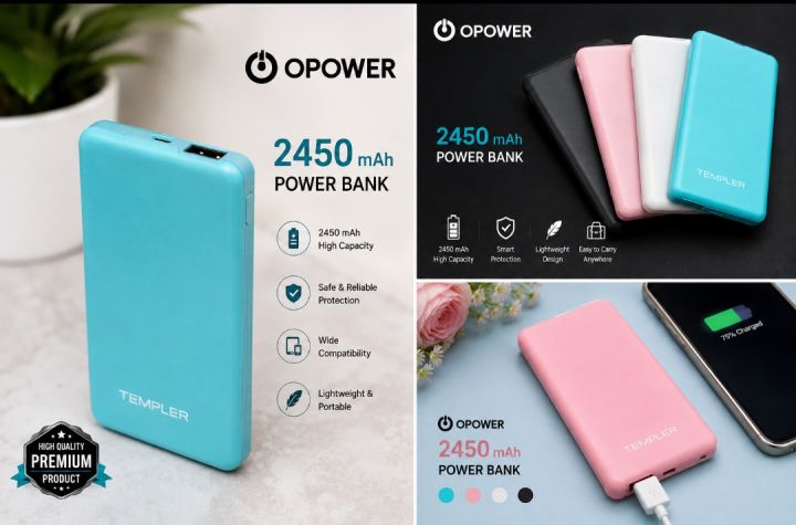 Power Bank 2450 mah Ultra Slim Card Size Pockit Mobile Power Gift Korian Quality