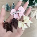 10Pcs/Set Solid Color Kids Bows Hair Clips for Baby Girls Handmade Ribbon Bowknot Hairpin Barrettes New Year Hair Accessories. 