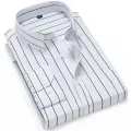 Plaid Men's Shirt Casual Thin Long Sleeve Printed Shirt Korean Slim Fit Thin Long Sleeve Printed Shirts for Man Striped Tops. 