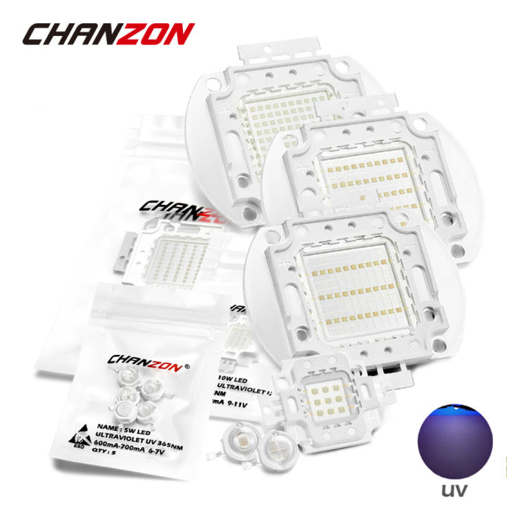 High Power UV Purple LED Chips 365nm 370nm 375nm 385nm 395nm 400nm ...