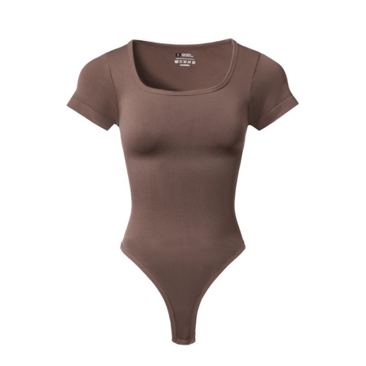 Women%20Plus%20Size%20Yoga%20Jumpsuit%20Seamless%20Square%20Neck%20T-shirt%20High%20Elastic%20Workout%20Running%20Sport%20Jumpsuit%20Solid%20Ribbed%20Jumpsuit%20Top%20-%20Image%203