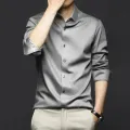 Men's White Shirt Long Sleeve Non iron Business Dress Slim Fit Korean Version Professional Work White Casual Men's Suit Shirt. 