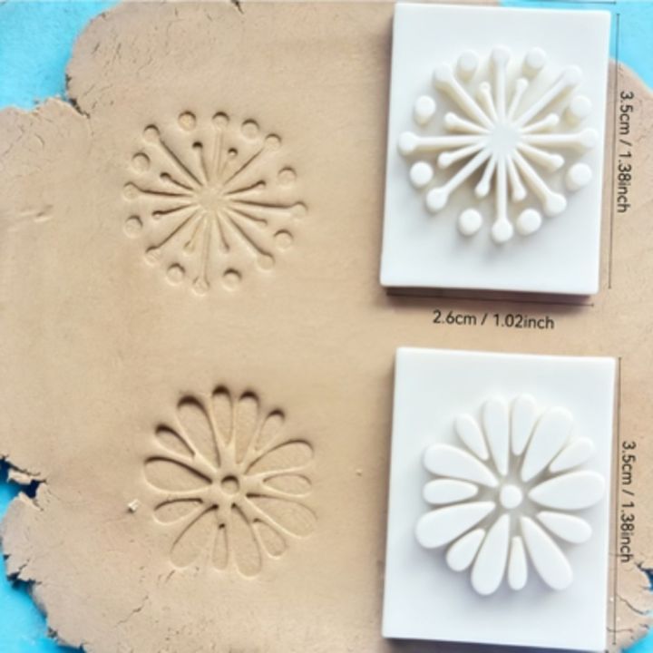 2Pcs%20Boho%20Wildflower%20Clay%20Stamps%20Dandelion%20Flower%20DesignTexture%20Molds%20for%20Polymer%20Clay%20Pottery%20Ceramic%20Decor%20Crafts%20-%20Image%205