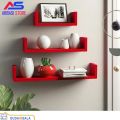 U-Shaped  Floating Shelves for Wall, Wall Shelves Set of 3, Small Wall Mounted Shelf for Bedroom, Kitchen, Bathroom and Living Room Decoration Storage. 