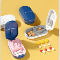 Portable Multiple Pill Cutter with Storage Box Pill Crusher Adjustable Pill Splitter Stainless Steel Cutting Blade. 