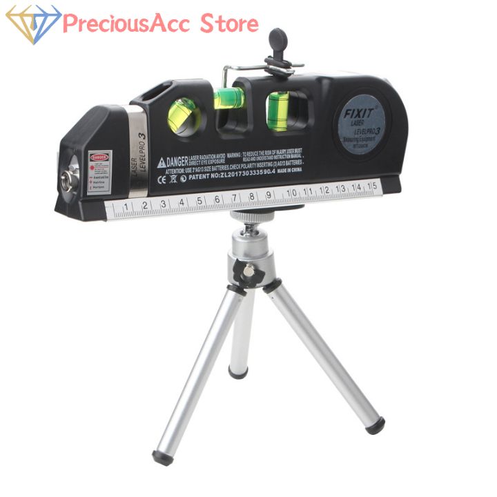 Level Standing Ruler Measure Tape Ruler With Metal Tripod Stand Laser Level Line Tool ...