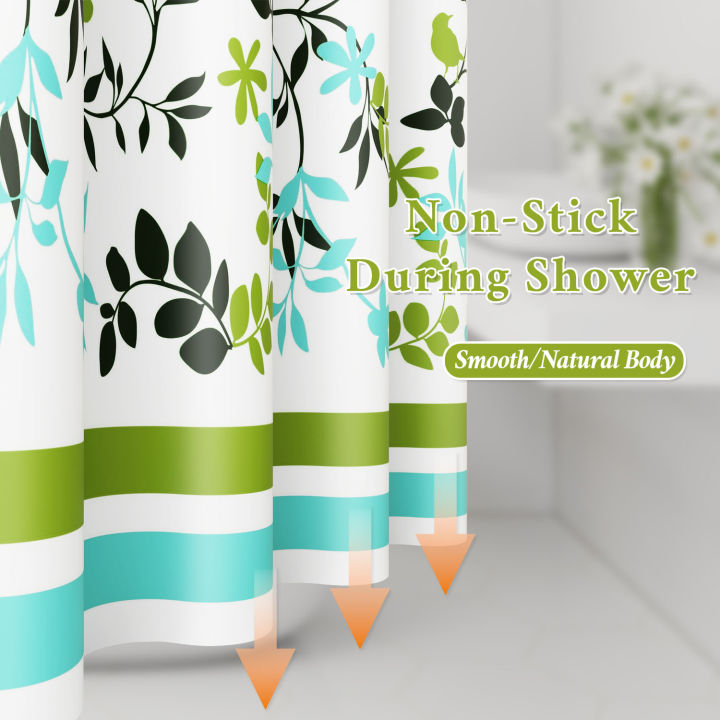 1pc%20tropical%20leaves%20with%20birds%20Popular%20Shower%20Curtain%20Waterproof%20PEVA%20Botanical%20Bathroom%20Decor%20-%20Image%205