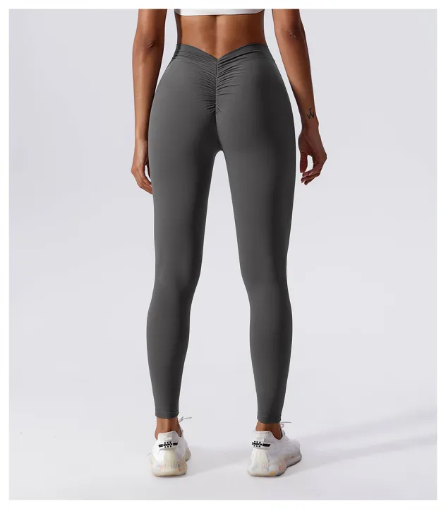 Yoga%20Pants%20Back%20V-Waist%20Fitness%20Hip%20Lift%20Honey%20Peach%20Hip%20Sports%20Tights%20No%20Awkwardness%20Thread%20Warp%20Hip%20Long%20Pants%20-%20Image%202