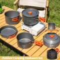 Camping Cookware Set Outdoor Cooking Ultralight Aluminum Pot Kettle cookware Set Portable Travel Tableware Set With Storage Bag. 