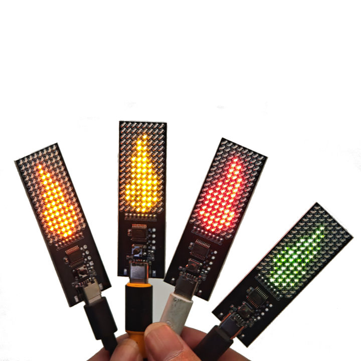Electronic Flame Cyber Candle 8x16 LED Matrix Display light | TYPEC USB ...