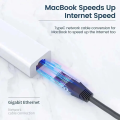 100Mbps USB C Network Card USB To RJ45 Ethernet Lan Adapter 3 USB 2.0 Type C Hub for MacBook    PC Computer. 