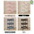3/4/5 layers mobile book shelf with movable wheels convenient lock/unlocked plastic pp shelf. 