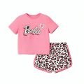 Barbie T-shirt And Shorts For Kids Baby Girls Round Neck Short Sleeve Tee Tops Clothes Sets Dresses Outfit Jannat Store. 