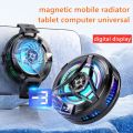 Magnetic mobile phone radiator with temperature display For iPhone Xiaomi Huawei Samsung mobile phone back clip fan game cooler. 