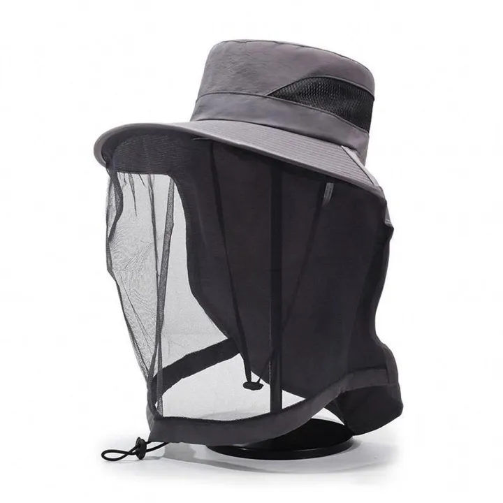 Mosquito%20Net%20Sun%20Hat%20for%20Men%20Women%20UV%20Protection%20Wide%20Brim%20Bucket%20Hat%20with%20Netting%20Adjustable%20Chin%20Strap%20for%20Fishing%20Hiking%20Gard%20-%20Image%206