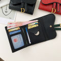 Classic Croc-Pattern Tri-Fold Wallet Black / Pink / Brown.