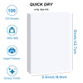 HUSPER 100 Sheets 3R Glossy Photo Paper 3.5x5 Inch 180/200/230Gsm Inkjet Compatible with Grey Back for Home Office Use.