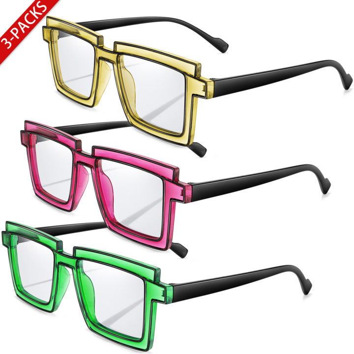3 Pairs Oversize Transparent Sunglasses Women Sketch Line Shape Goggles for Daily Outfit Fishing Cycling Travel Beach Vocation