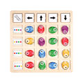 Children's Wooden Montessori Toys Kids Logical Thinking Training Direction Color Cognition Educational Battle Battle Board Game. 