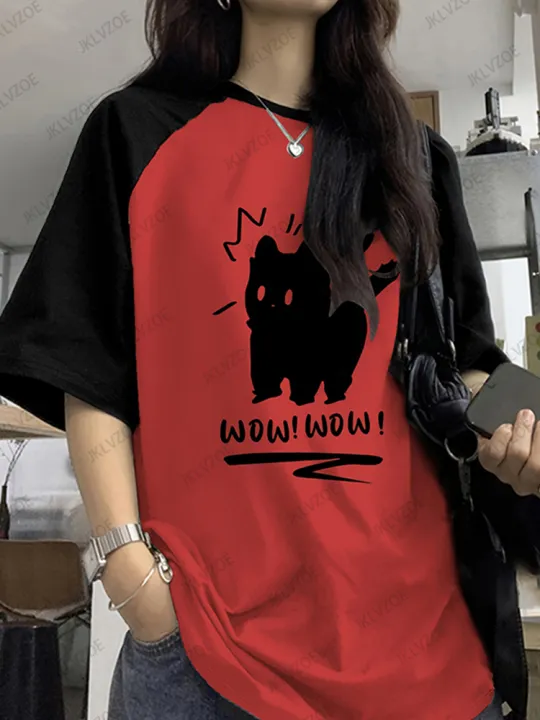 Funny%20Cat%20Printed%20Summer%20T-Shirt%20For%20Women%20Patchwork%20Short%20Sleeve%20Harajuku%20Tees%20Sports%20Football%20Jersey%20Y2K%20Loose%20Oversized%20Tops%20-%20Image%203