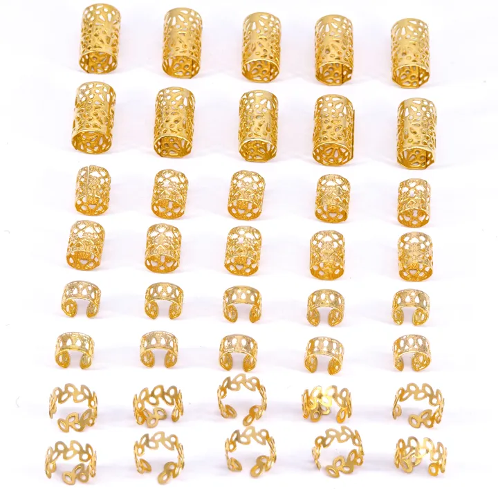 40PCS%20Hair%20Jewelry%20for%20Braids%20Gold%20Hair%20Cuffs%20Multi%20Style%20Hair%20Rings%20Adjustable%20Hair%20Beads%20for%20Braid%20Loc%20Dreadlock%20for%20Women%20-%20Image%204