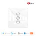 MOES Tuya ZigBee Smart Curtain Switch 2.5D Support RF433 Arc Glass Touch Panel App Remote Control Work With Alexa  Home. 
