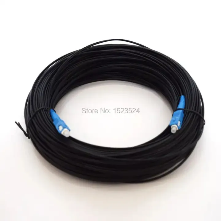 50M FTTH Fiber Optic Drop Cable Patch Cord SC to SC Simplex Singlemode ...