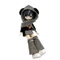 The New Hot Selling Ob11 Doll Clothes Personality Cat Ear Shape Decoration Simplicity and Fashionable Personality Striped Suit.
