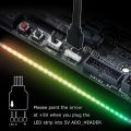 WS2812B Addressable RGB LED Strip 5V 3Pin Header PC 5050 ARGB Flexible Ribbon for Asus Aura Sync Color Gamer Desktop Lighting. 