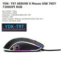 Ydk-T97 arrow X mouse USB 7key 7200DPI RGB (black). 
