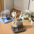 1 PC 2-in-1 Automatic Feeder with Controllable Food Amount for Small Animal Pets Rabbits Cats Dogs Feeder Bowl with Drink Bottle. 