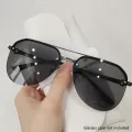 New Fashion Metal Half Frame Women's Outdoor Sunglasses Classic Double Beam Glasses. 