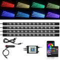 Car Interior Light Ambient Light with USB Cigarette Decorative Lamps RGB Car Footwell Light with Remote/Voice Control. 