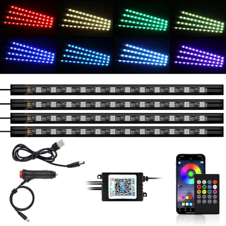 Car%20Interior%20Light%20Ambient%20Light%20with%20USB%20Cigarette%20Decorative%20Lamps%20RGB%20Car%20Footwell%20Light%20with%20Remote/Voice%20Control%20-%20Image%204