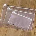 10Pcs A5 A6 A7 Binder Pocket Folders with Zipper for Notebook Waterproof PVC Document Filing Bag 6 Ring Notebook Divider. 