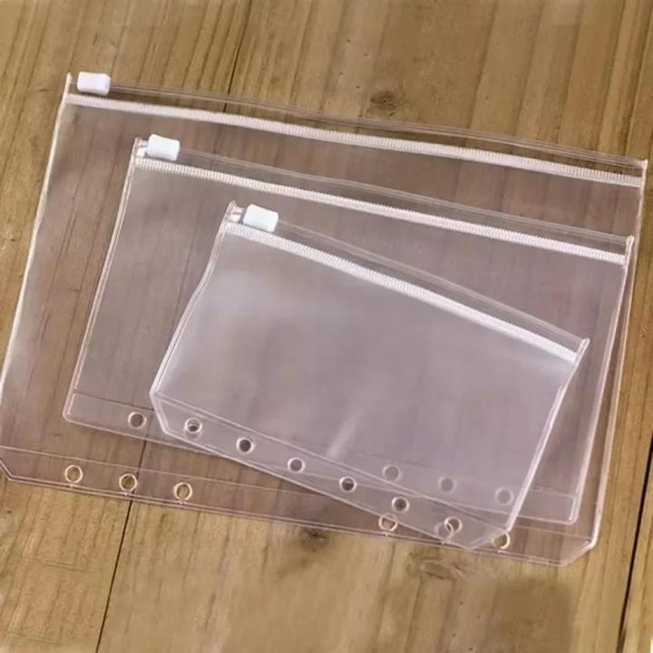 10Pcs%20A5%20A6%20A7%20Binder%20Pocket%20Folders%20with%20Zipper%20for%20Notebook%20Waterproof%20PVC%20Document%20Filing%20Bag%206%20Ring%20Notebook%20Divider%20-%20Image%205