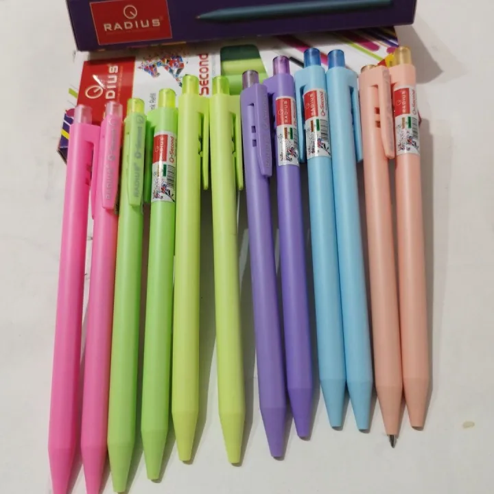 Radius%20Colorful%20Ball%20Pen%20Black/%20Blue%20Ink%2012%20Pcs%20Set%20-%20Image%205
