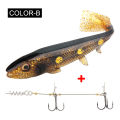 Spinpoler Soft Fishing Lure With Stinger Rig Hook Shad Bait14cm/18cm Square Paddle Tail Realistic Plastic Fish For Pike.