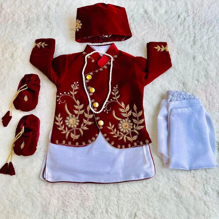 Kidssansar%20-%20Baby%20Boy%20Rice%20Feeding%20Pasni%20Ceremony%20Dress%20-%20Image%202