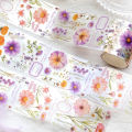 Yoofun 5x200cm Creative Flower PET Tape for Collage Junk Journal Scrapbooking diy Floral Card Palnner diy Masking Tape Stickers. 