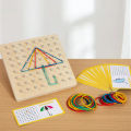 Montessori Wooden Children's Educational Toys Nail Boards Geometry Math Teaching Aids For Shape Cognition Imagination Develop. 