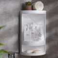 Bath room corner cabinet 360 degree washroom two shelves cabinet kitchen cabinet two layer cabinet good quality plastic cabinet. 