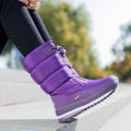 Winter thick women's snow boots Warm Plush Mid-calf Boots Non slip Waterproof  Platform Snow Boot Casual Female White shoes. 