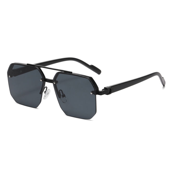 Men's%20Metal%20Sunglasses%20Square%20Half%20Frame%20Rice%20Nails%20Casual%20Trend%20Personality%20Retro%20Fashion%20Outdoor%20Sports%20Eyeglasses%20-%20Image%203
